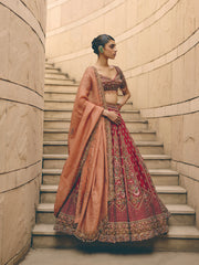 Brûlée Resham Red Lehenga