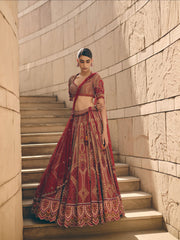 Elysian Red Lehenga