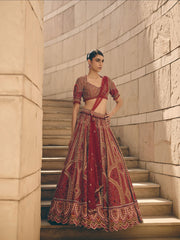 Elysian Red Lehenga