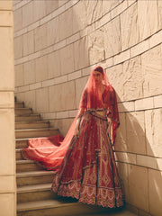 Elysian Red Lehenga