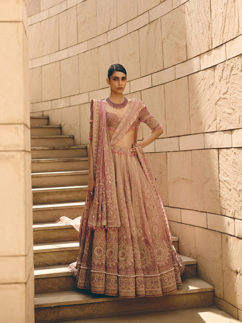 Opaline Pink Ombre Lehenga