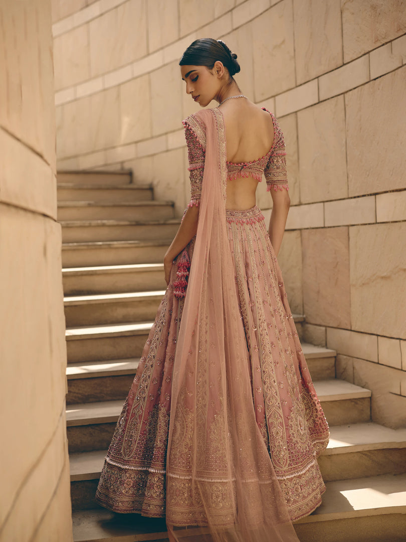 Opaline Pink Ombre Lehenga