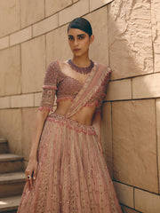 Opaline Pink Ombre Lehenga