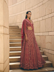Rouille Beaded Lehenga