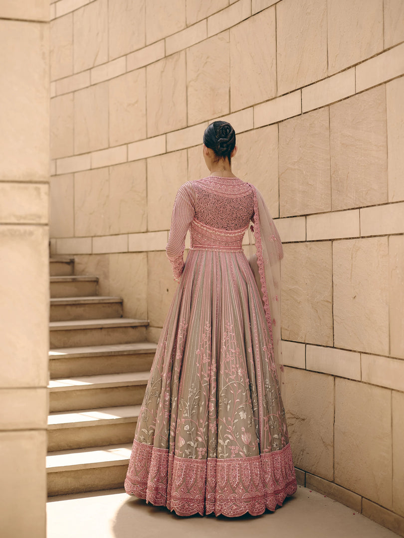 Mirea Flared Pink Anarkali