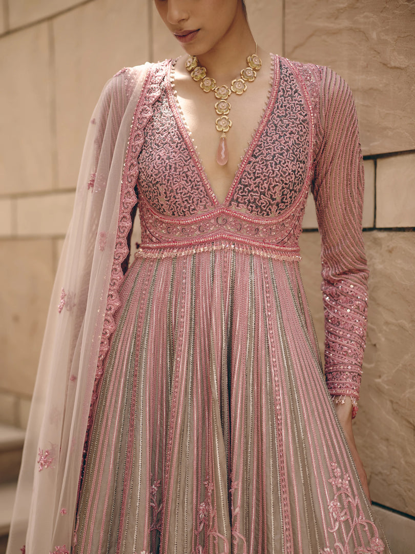 Mirea Flared Pink Anarkali