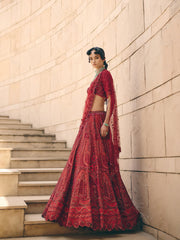 Siren Maroon Lehenga Set