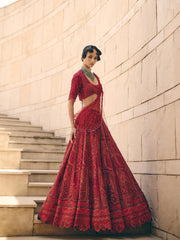 Siren Maroon Lehenga Set