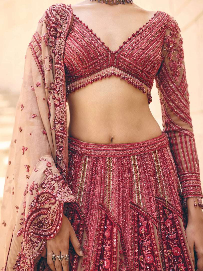 Velina Red Lehenga Set
