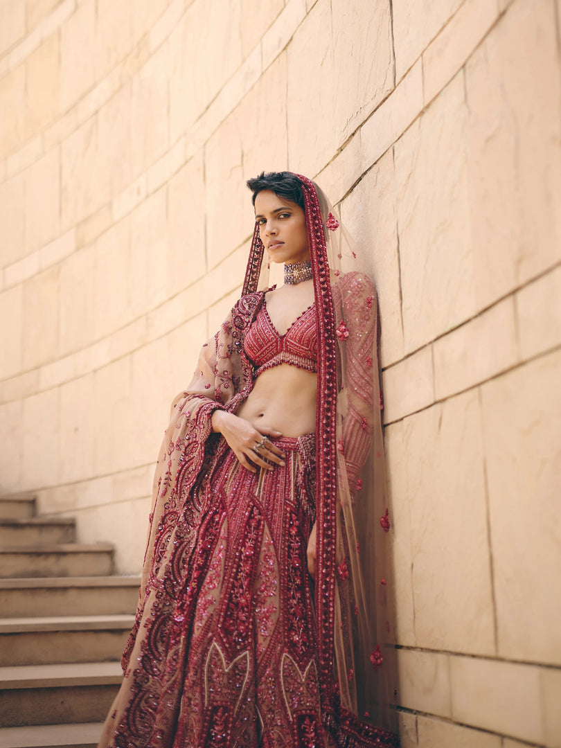 Velina Red Lehenga Set