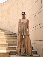 Melora Peach Sharara Set
