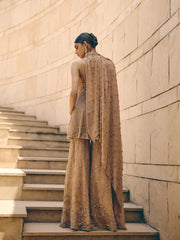 Melora Peach Sharara Set