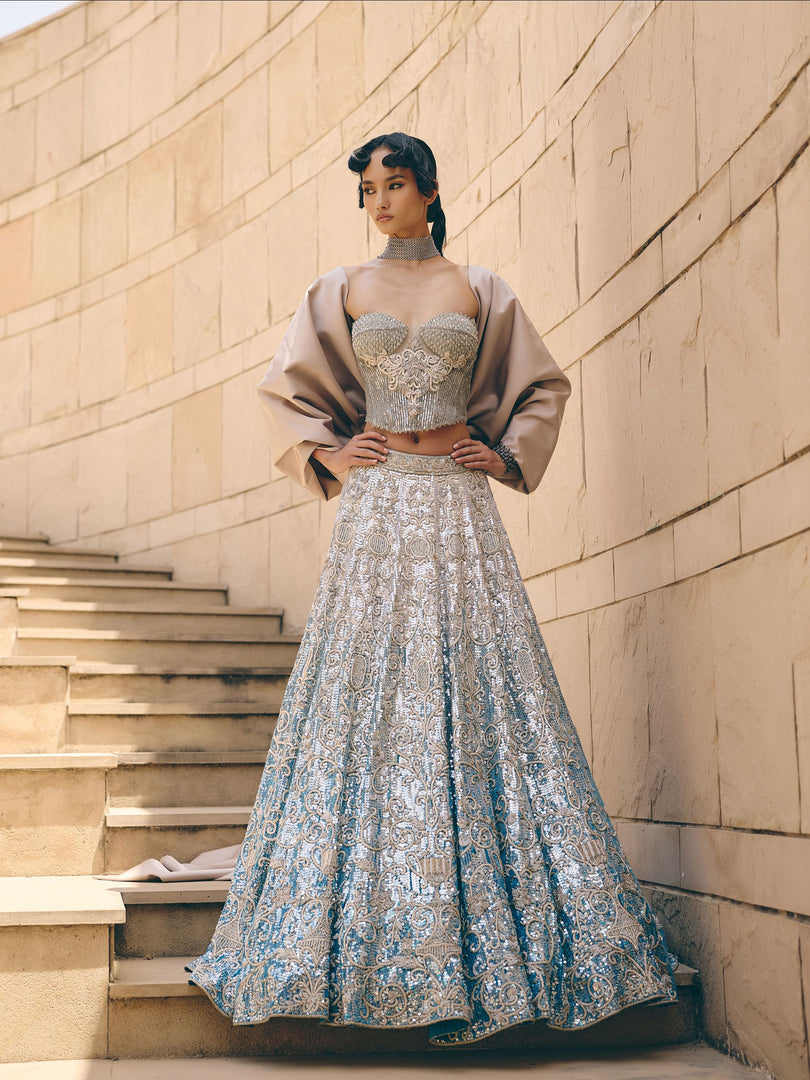 Selene Metallic Corset Lehenga