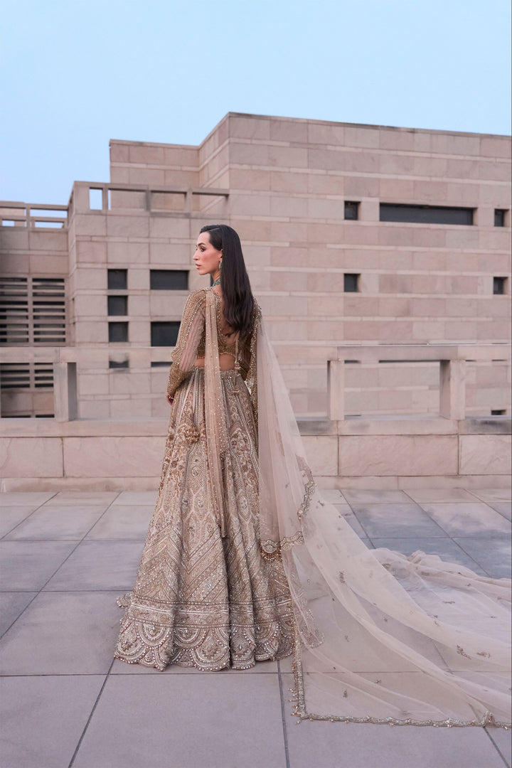 Astraea Gold Silver Lehenga